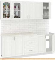 Кухня Кортекс-мебель Корнелия Ретро 2.1м (ясень белый/королевский опал) картинка