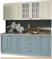 Кухня Интерлиния Мила Деко 2.0 Б (слоновая кость/океан/опал светлый) картинка