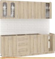 Кухня Кортекс-мебель Корнелия Ретро 2.2м без столешницы (дуб сонома) картинка