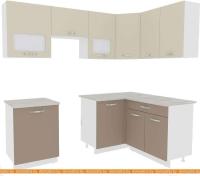 Кухня ВерсоМебель Эко-5 1.4x2.2 правая (латте/бежевый) картинка