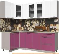 Кухня Интерлиния Мила Пластик 1.2x2.3 (гортензия гл/белый гл/опал светлый) картинка