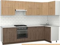 Кухня S-Company Клео крафт 1.2x2.9 правая (гикори темный/гикори натуральный) картинка