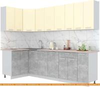 Кухня Интерлиния Мила Лайт 1.2x2.7 (ваниль-бетон-травертин) картинка
