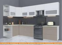 Кухня Интерлиния Мила Матте 1.5x3.2 Б правая (белый-луна-опал светлый) картинка