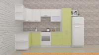 Кухня ВерсоМебель ЭкоЛайт-6 1.3x2.8 левая (белый/лайм) картинка
