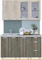 Кухня Интерлиния Арт Мила 14 (дуб сонома светлый/темный) картинка