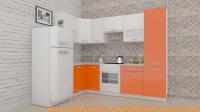 Кухня ВерсоМебель ЭкоЛайт-5 1.2x2.6 левая (белый/яркий оранжевый) картинка