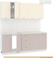 Кухня Кортекс-мебель Корнелия Лира 2.0м (крем/капучино/марсель) картинка