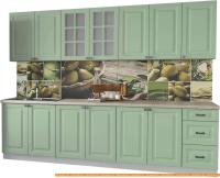 Кухня Интерлиния Мила Деко 2.8 А (мята/травертин серый) картинка