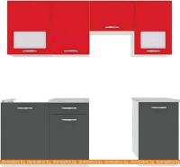Кухня ВерсоМебель Эко-6 2.2 (антрацит/красный чили) картинка