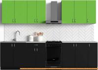 Кухня S-Company Клео колор 2.5 (черный/зеленый) картинка