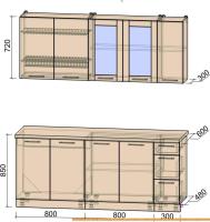 Кухня Интерлиния Мила Пластик 1.9 Б (антрацит гл/красный гл/кастилло темный) картинка