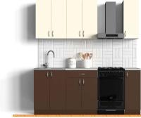 Кухня Сивирин-Компани Клео колор 1.5 (темно-коричневый/ваниль) картинка