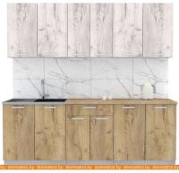 Кухня Интерлиния Мила Лайт 2.2 (дуб белый-дуб золотой-дуб бунратти) картинка