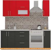 Кухня ВерсоМебель ВерсоЛайн 2-1.5 (красный чили/антрацит) картинка