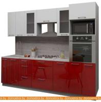 Кухня Интерлиния Мила Gloss 2.8 (белый-красный) картинка