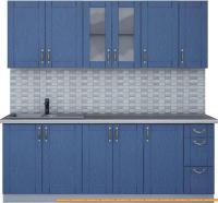 Кухня Интерлиния Мила Крафт 2.1 (дуб лазурный) картинка