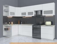 Кухня Интерлиния Мила Матте 1.5x3.1 Б левая (белый/белый/опал светлый) картинка