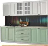 Кухня Интерлиния Мила Деко 2.4 Б (мята/белый/опал светлый) картинка
