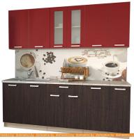 Кухня Интерлиния Мила 21 (красный-дуб венге) картинка