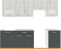 Кухня ВерсоМебель Эко-6 2.5 (дуб крафт белый/антрацит) картинка