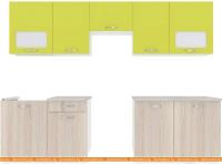 Кухня ВерсоМебель Эко-5 2.7 (ясень шимо светлый/зеленый лайм) картинка