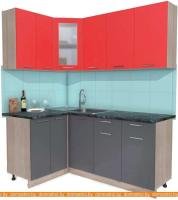 Кухня Интерлиния Мила 12x18 (красный-антрацит-кастилло темный) картинка