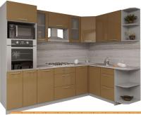 Кухня Интерлиния Мила Gloss 1.68x2.6 правая (капучино) картинка