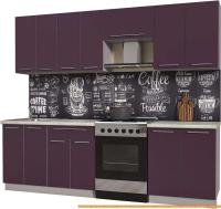 Кухня Интерлиния Мила Пластик 2.5 А (слива глянец/опал светлый) картинка