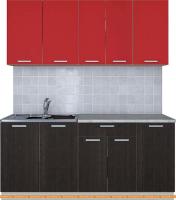 Кухня Интерлиния Мила Лайт 1.8 (красный/дуб венге) картинка