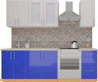 Кухня ВерсоМебель ВерсоЛайн 3-1.8 (белый 001/глубокий синий 601) картинка