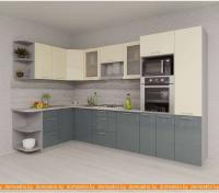 Кухня Интерлиния Мила Gloss 1.68x3.2 левая (ваниль-асфальт) картинка