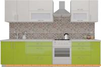 Кухня ВерсоМебель ВерсоЛайн 4-2.5 (белый/лайм яркий) картинка