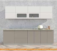 Кухня Интерлиния Мила Матте 2.7 А (белый/луна/опал светлый) картинка