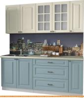 Кухня Интерлиния Мила Деко 1.9 Б (слоновая кость/океан/опал светлый) картинка