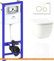 Унитаз Lavinia Boho Relfix One 6 в 1 75110047 (белый/золотистый пластик) картинка