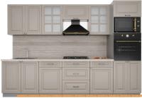 Кухня Интерлиния Мила Деко 3.0 (луна-луна-травертин серый) картинка
