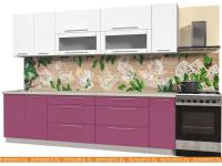 Кухня Интерлиния Мила Пластик 2.8 В (гортензия глянец-белый глянец-опал светлый) картинка