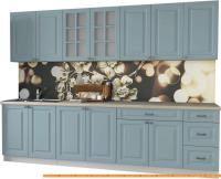 Кухня Интерлиния Мила Деко 2.8 Б (океан/травертин серый) картинка