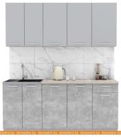 Кухня Интерлиния Мила Лайт 1.8-60 (серебристый-бетон-бискайская сосна) картинка