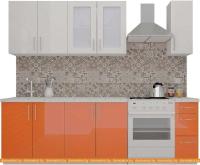 Кухня ВерсоМебель ВерсоЛайн 7-1.9 (белый 001/яркий оранжевый 008) картинка