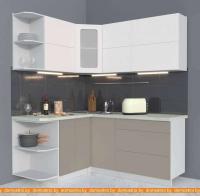 Кухня Интерлиния Мила Матте 1.5x1.8 А правая (белый-луна-опал светлый) картинка