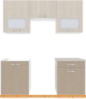 Кухня ВерсоМебель Эко-5 1.7 (крослайн латте/крослайн карамель) картинка