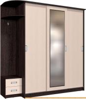 Шкаф-купе Интерлиния Андора АН18.01.03 (дуб молочный/дуб венге) картинка