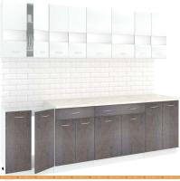 Кухня Кортекс-мебель Корнелия Экстра 2.5м (белый/береза/мадрид) картинка