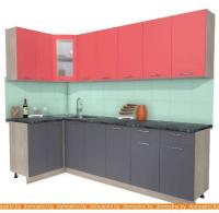 Кухня Интерлиния Мила 12x26 (красный-антрацит-кастилло темный) картинка