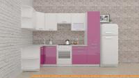 Кухня ВерсоМебель ЭкоЛайт-5 1.3x2.7 правая (белый/лиловый) картинка