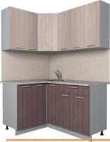 Кухня Интерлиния Мила Лайт 1.2x1.5 (ясень светлый/ясень темный) картинка