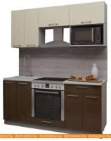 Кухня Интерлиния Мила Gloss 1.8 (ваниль-шоколад) картинка