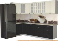 Кухня Интерлиния Мила Деко 1.2x2.8 (пепел/слоновая кость/травертин серый) картинка